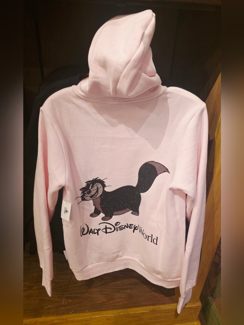 Disney Parks Lucifer Rhinestone Pink Zip Up Hoodie